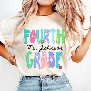 Custom Fourth Grade Teacher Shirt, 4th Grade Team Comfort Colors T-Shirt, Fourth Grade Squad Back To School Tee, Gift for Elementary Teacher