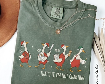 Christmas NICU Nurse Comfort Colors Shirt, Funny Goose Neonatal ICU Nurse Winter Sweatshirt, Neonatal Intensive Care Unit Group Xmas Tshirt