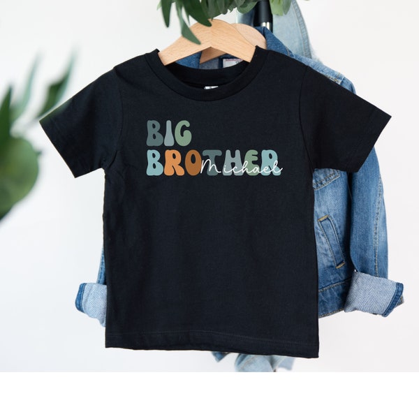 Custom Big Bro Shirt, Personalized Big Brother Tee Pregnancy Announcement Big Brother T-Shirt Baby Announcement Big Brother Toddler Shirt