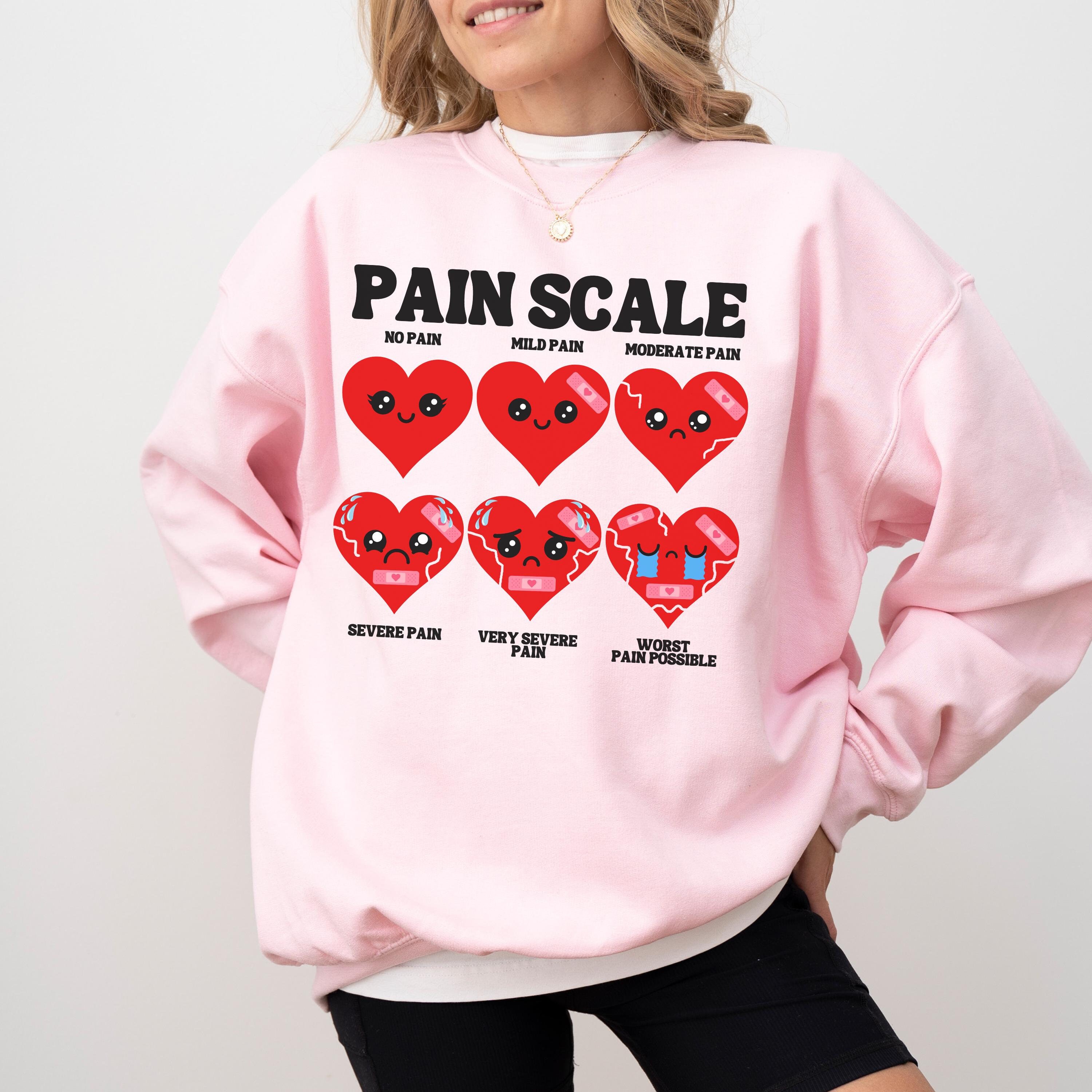 Funny Heart Pain Scale Sweatshirt, Valentines Day Nurse Shirt