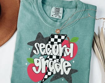 Custom Comfort Color Second Grade Teacher Shirts, 2nd Grade Team T-Shirt, Elementary School Teaching Tee, Gift For Teacher, New Teacher Gift