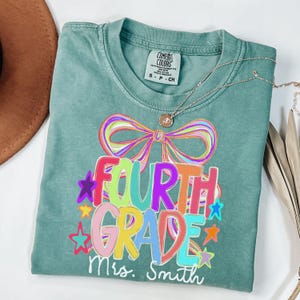 Custom Fourth Grade Teacher Shirt, 4th Grade Team Comfort Colors T-Shirt, Fourth Grade Squad Back To School Tee, Gift for Elementary Teacher