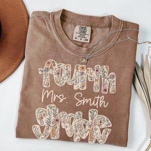 Custom Comfort Colors Fourth Grade Teacher Shirt, 4th Grade Team T-Shirt, Fourth Grade Squad Back To School Tee, Gift for Elementary Teacher