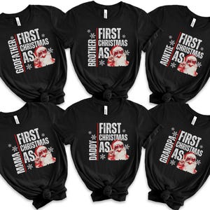 Family Christmas Shirt, First Christmas as Mommy Daddy Group Tshirt, Funny Matching Xmas Tee, Mom Dad Baby T-shirt, My First Christmas Shirt