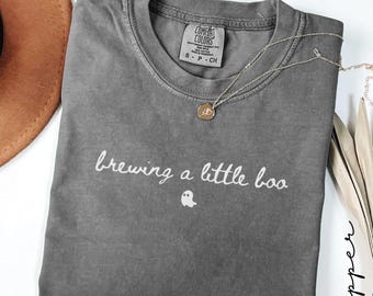 Halloween Pregnancy Announcement Shirt, Spooky Pregnancy Reveal Tshirt, Funny Ghost Maternity Sweatshirt, Baby Reveal Gift for Mom To Be