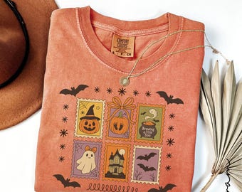 Halloween Pregnancy Announcement Shirt, Spooky Pregnancy Reveal Tshirt, Stamp Ghost Maternity Sweatshirt, Baby Reveal Gift for Mom To Be