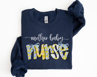 Mother Baby Nurse Sweatshirt, Comfort Colors Lemons Mother-Baby RN Shirt, Summer L and D Nursing Crewneck, Midwife Gift for OB L&D Nurse