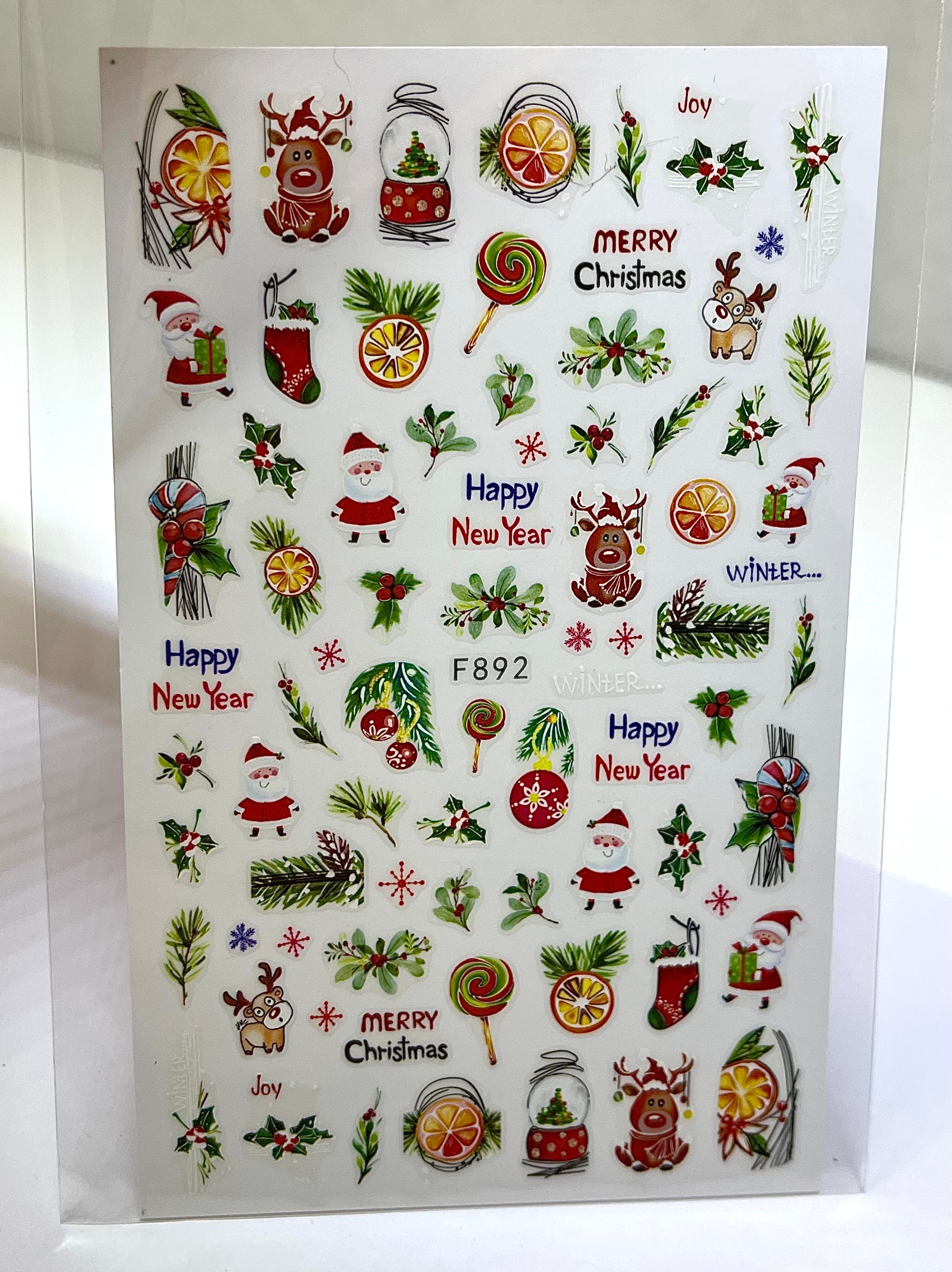 Christmas/winter Nail Art Stickers Decals - Etsy