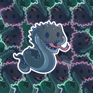 Adorable Basilisk -Glossy Vinyl Sticker | Cryptozoology | Cryptidcore | Cottagecore | Adventurecore | Mystery