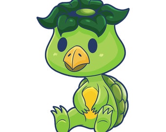 Adorable Kappa - Vinyl Sticker | Japanese | Yokai | Cryptozoology | Cryptidcore | Cottagecore | Adventurecore | Mystery