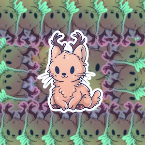 Adorable Jackalope - Vinyl Sticker | Cryptozoology | Cryptidcore | Cottagecore | Adventurecore | Mystery