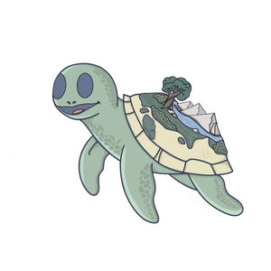 Adorable Zaratan - Vinyl Sticker | Island Turtle | Cryptozoology | Cryptidcore | Cottagecore | Adventurecore | Mystery