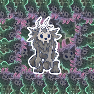 Adorable Wendigo - Vinyl Sticker | Cryptozoology | Cryptidcore | Cottagecore | Adventurecore | Mystery