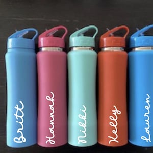 Personalized Water Bottles~Custom Insulated FlipTop Sports Bottle 25oz~Bridal Party Gift Beach Water Bottle~Bachelorette Party