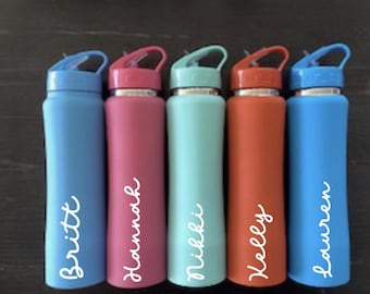 Personalized Water Bottles~Custom Insulated FlipTop Sports Bottle 25oz~Bridal Party Gift Beach Water Bottle~Bachelorette Party