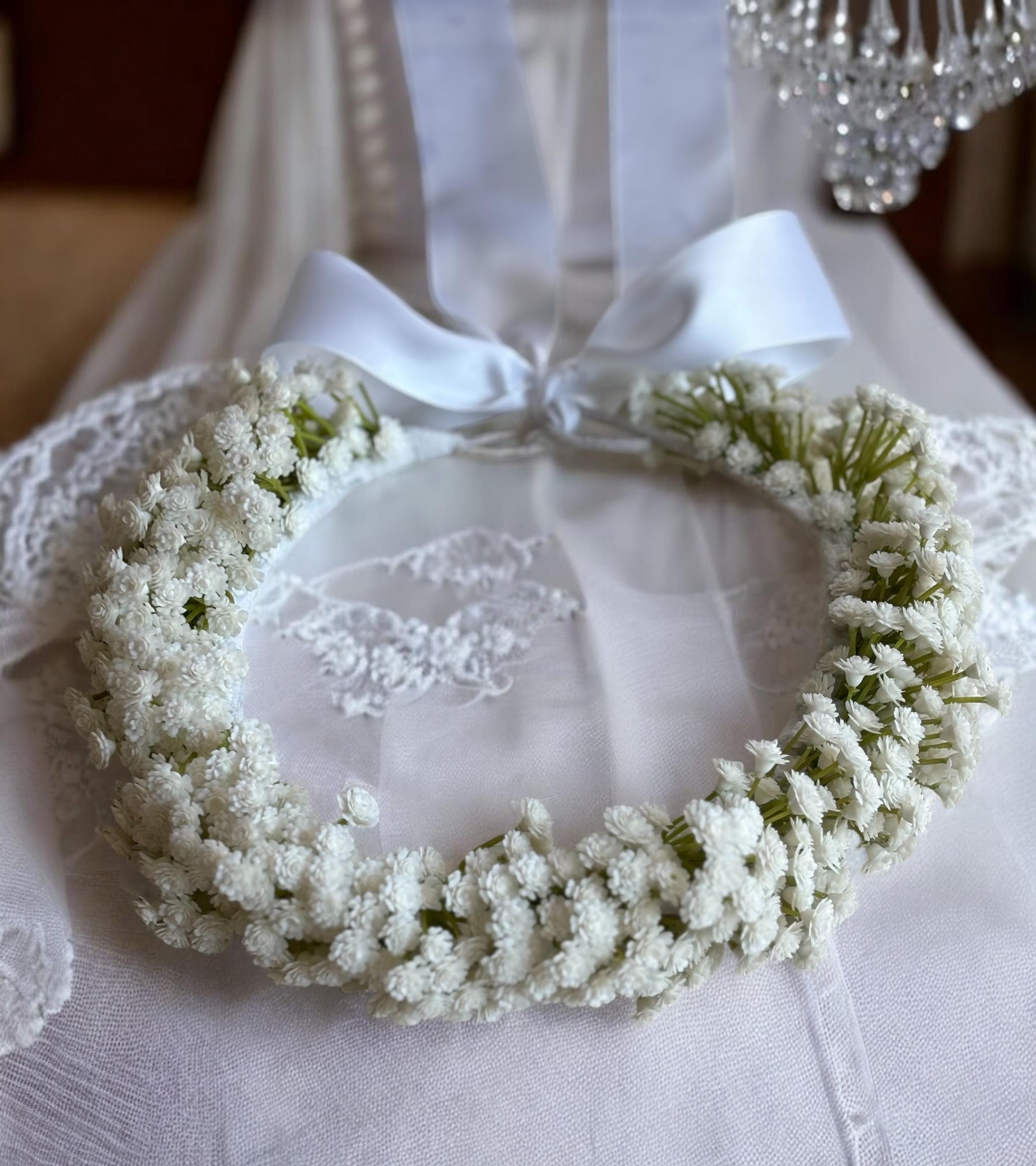 Babies breath faux flower crown