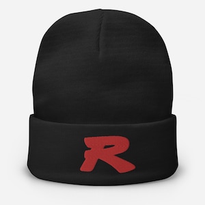 May include: Black beanie with a red embroidered letter R on the cuff.