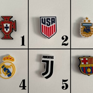 Soccer Teams Shoe Charms