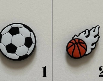 Sports Shoe Charms, Soccer Ball, Basketball Ball