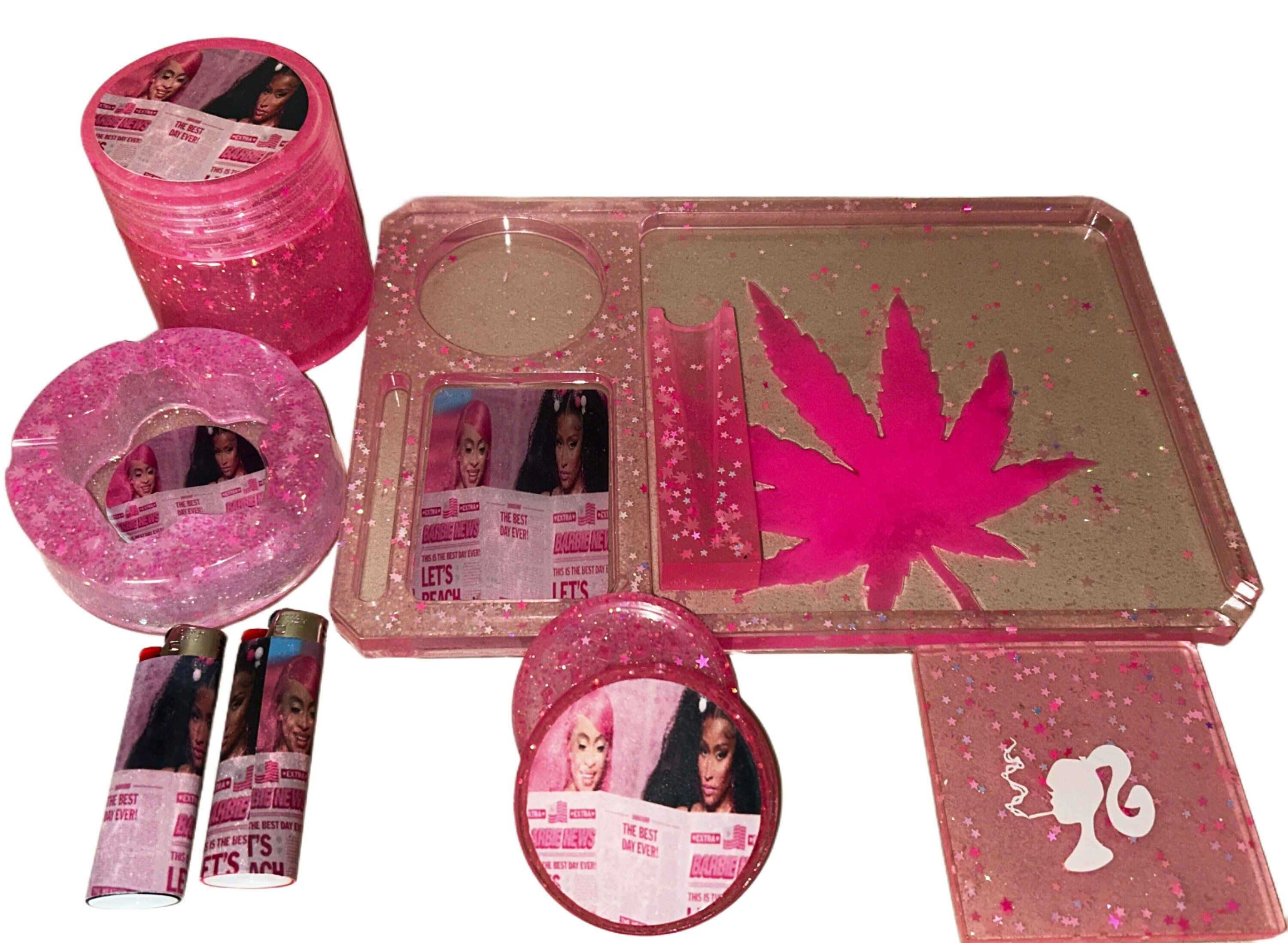 Holographic Just Roll It Weed Rolling Tray Set 3pc, 4pc, and 5pc