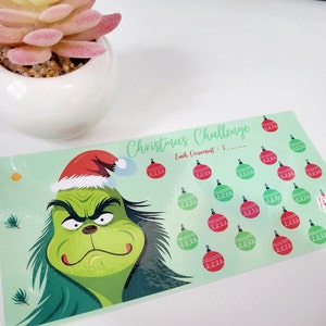 A6 |  Christmas Savings Grinch - Laminated Savings Challenge Tracker