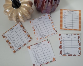 Herbstkollektion |Cash Pannen-Thementeller || Bargeldaufschlüsselung || Wiederverwendbare Teller Kassenauflösung || Laminierte Kassenauflösung | November