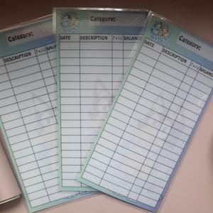 Bluuey  |Budget Tracker || Laminated Bluuey Trackers || Budget Sheet ||Budgeting Fun  | Bluuey A6 Size |Kids Bluuey Themed| Budget