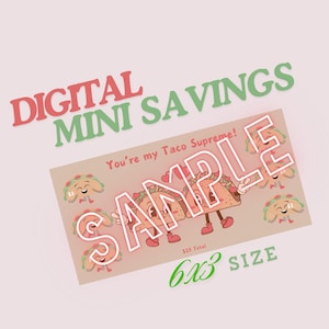 DIGITAL Valentines Day Mini Savings Challenges -30  Dollar Savings - Mini Challenge, Food Savings Challenge, Tacos Valentines challenge,cute