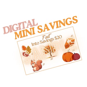 DIGITAL Mini Savings Challenges - Fall Mini Savings, Easy Digital Savings Challenge