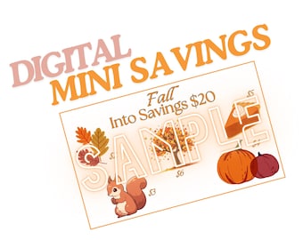 DIGITAL Mini Savings Challenges - Fall Mini Savings, Easy Digital Savings Challenge
