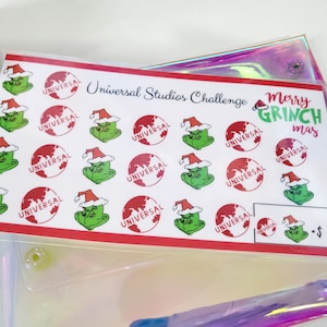 A6 | Universal Studios | Christmas Savings Grinchmas - Laminated Savings Challenge Tracker