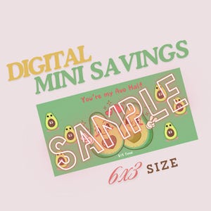 DIGITAL Valentines Day Mini Savings Challenges -30  Dollar Savings - Mini Challenge, Food Savings Challenge, Avocado Valentines, cute