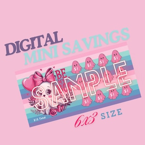 DIGITAL Valentines Day, Be My Boo, Halloween Themed,  Mini Savings Challenges -Dollar Savings - Mini Challenge, Pink Bows, Cute Ghost,Hearts