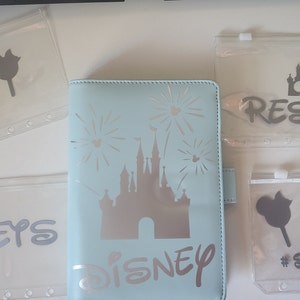 Disney Budget Themed Baby Blue Binder, | 6 Envelopes Included | Free Challenge W Bundle | Disneyland | Disneyworld