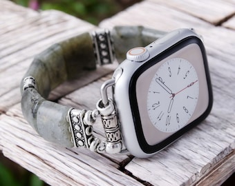 Labradorite Apple Watch Strap | Band 38mm 40mm 41mm 42mm 44mm 45mm 46mm 49mm | Compatible with all Apple Samsung Garmin Watch Series