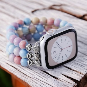 Alashan Agate Beads Apple Watch Strap | Band 38mm 40mm 41mm 42mm 44mm 45mm 46mm 49mm | Compatible with all Apple Samsung Garmin Watch Series