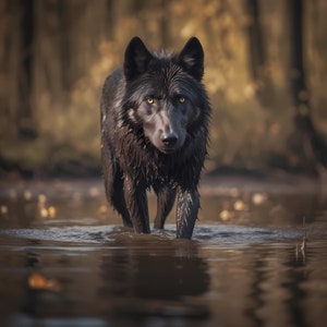 Wolf, Black Wolf, Wildlife, Animal Print, Animal Poster