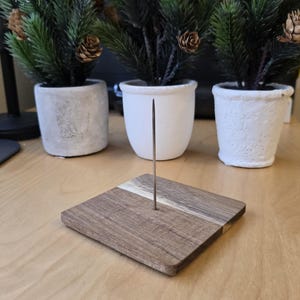 4&quot; Square Wooden doll stand, crochet amigurumi doll stand, doll display, doll holder, organizer, base with 3&quot; needle - Handmade