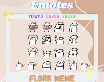 Flork Meme Emote Pack (34) - Stream: Twitch, Discord, Kick, Youtube / Channel Points / Emoji, Chat, Emotes Meme, Deformitos, Bebito fiu fiu