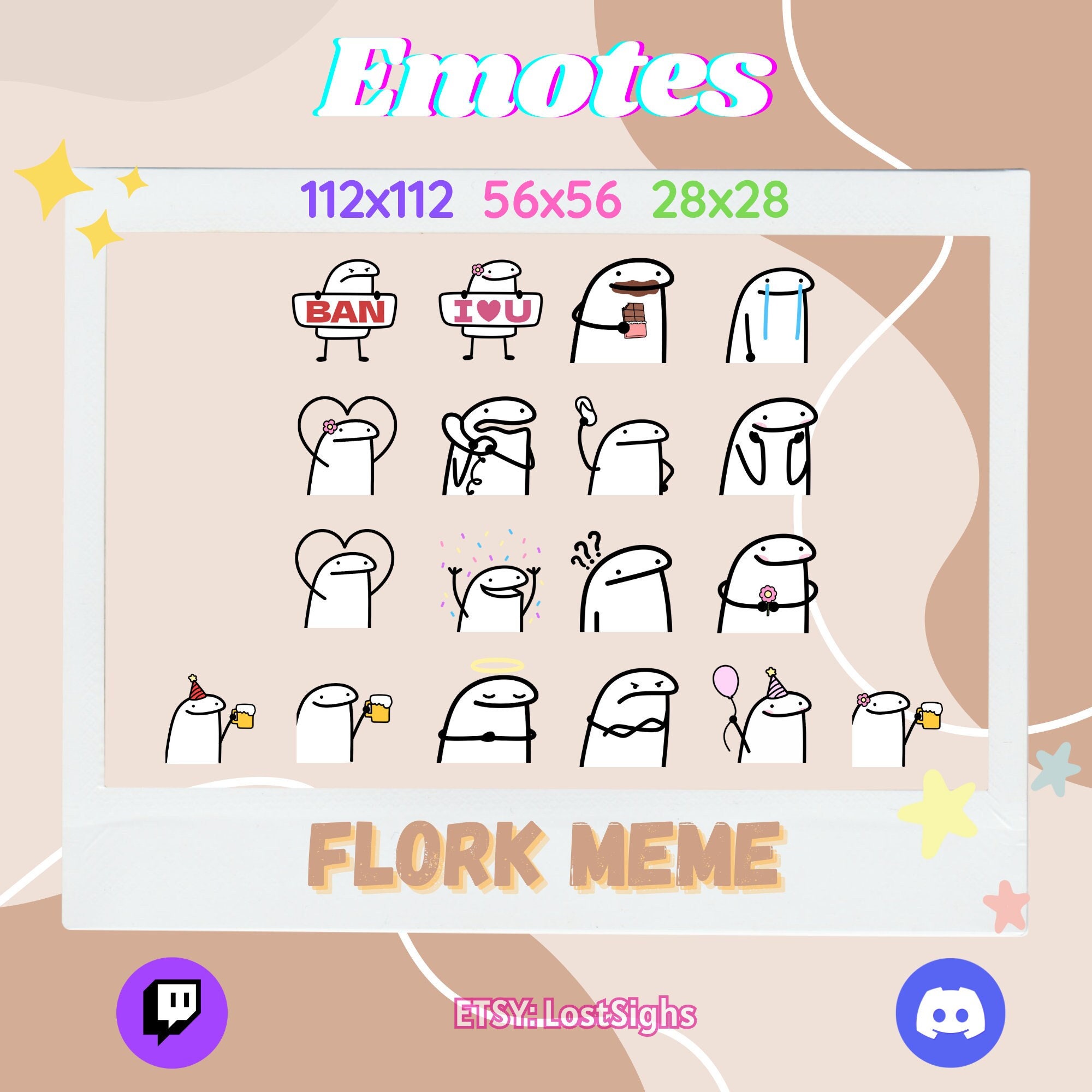 Set of Flork meme stickers | Greeting Card