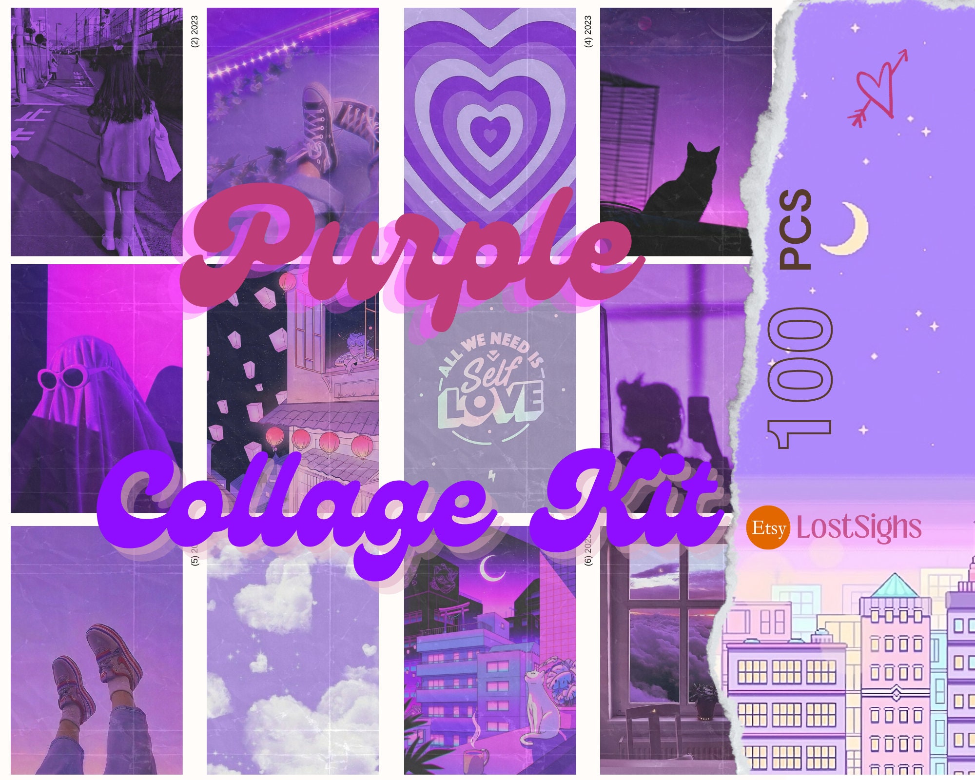 60 digitaldark Purple Aesthetic Collage Kit Dark Purple Photo Wallpaper  Collage Purple Collage Kit Includes 5 Designs Created by Me 