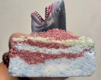 Shark Attack Bath Bombs For Kids- Shark Week Bath Bomb- Number Dye Free Bath Bombs- Shark Party Favors- Natural Kids Bath Bomb- Surprise Toy