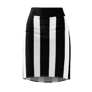 Women's Goth Pencil Skirt, Black and White Striped Costume Skirt, Betelgeuse Cosplay, Corporate Goth, Alt Clothing