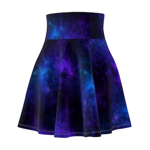 Cosmic Galaxy Skater Skirt: High Waisted Festival Fashion