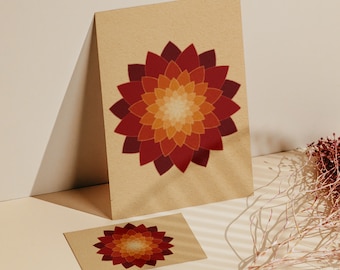 Lotus Mandala imprimible arte de pared / Descarga digital de arte espiritual con colores neutros para estudios de yoga o hogar / DESCARGA DIGITAL SOLAMENTE