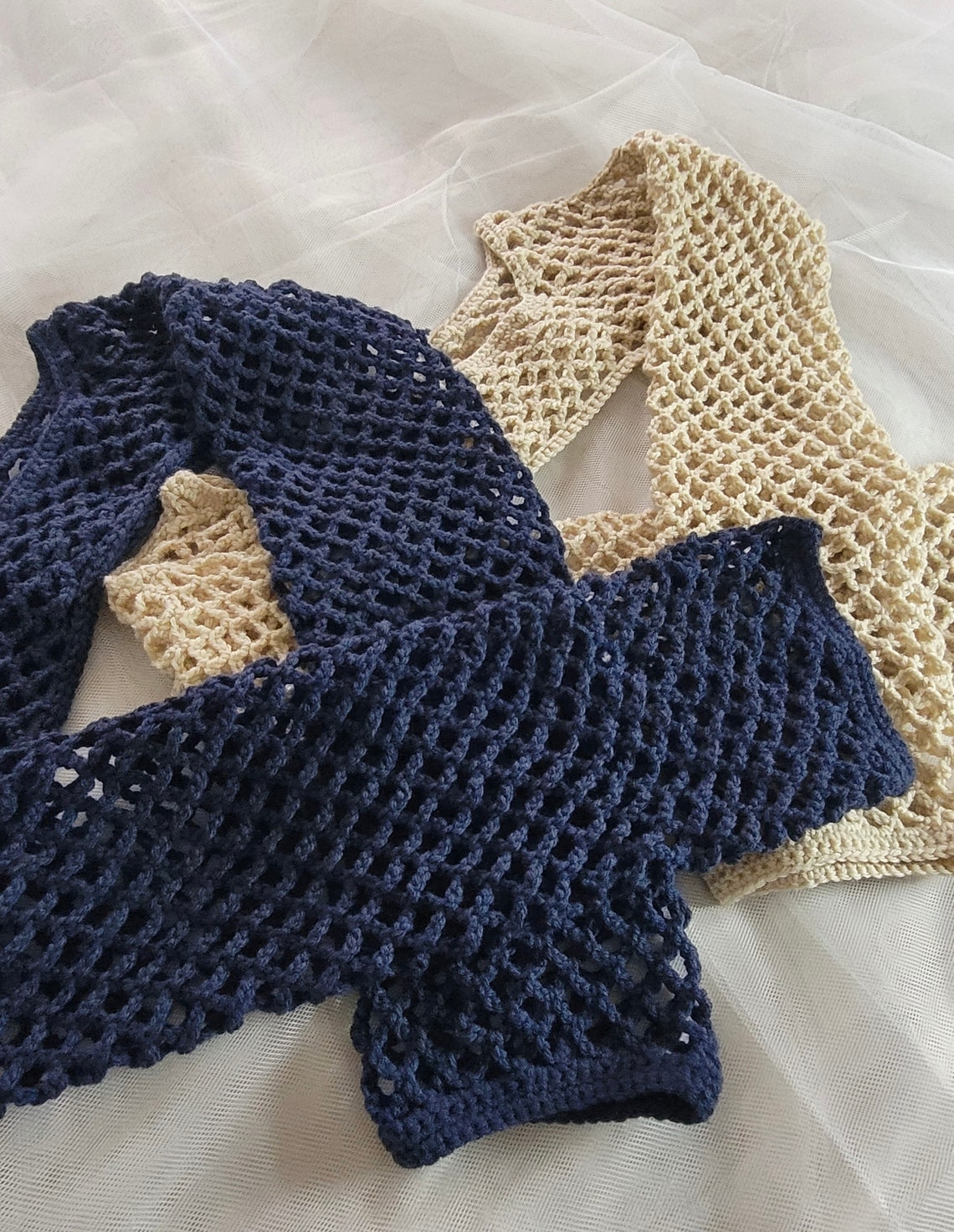 Crochet Knitted Bolero Shrug Extra Cropped Top, Handmade Mesh Fishnet ...