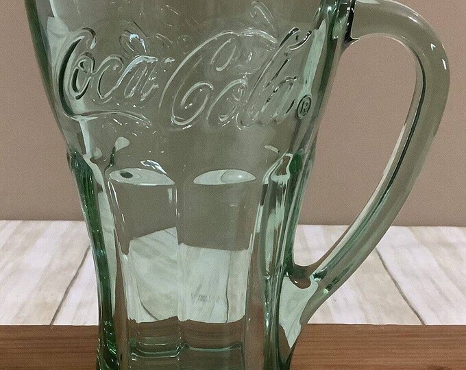 Vintage Green Coca Cola Glass With Handle Libbey Cup Mug Thick Heavy Etsy