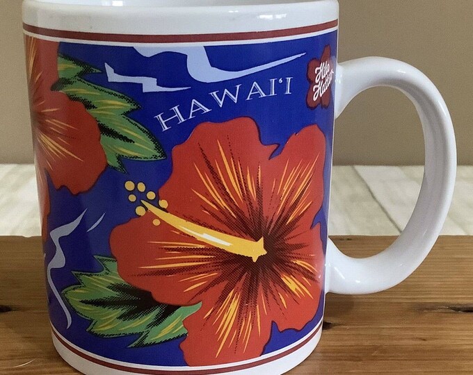 VINTAGE HILO HATTIE Coffee Cup 1997 Island Heritage Hibiscus Mug Hawaii