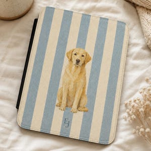 Personalized Golden Lab Kindle Case, Paperwhite Signature Edition and Colorsoft Signature Edition, Reading Gifts, Custom Monogram Dog Gifts