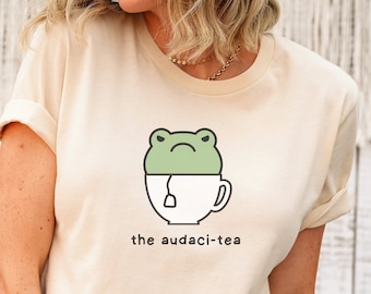 Cute Frog Tea Shirt | Kawaii Grumpy Animal Tee